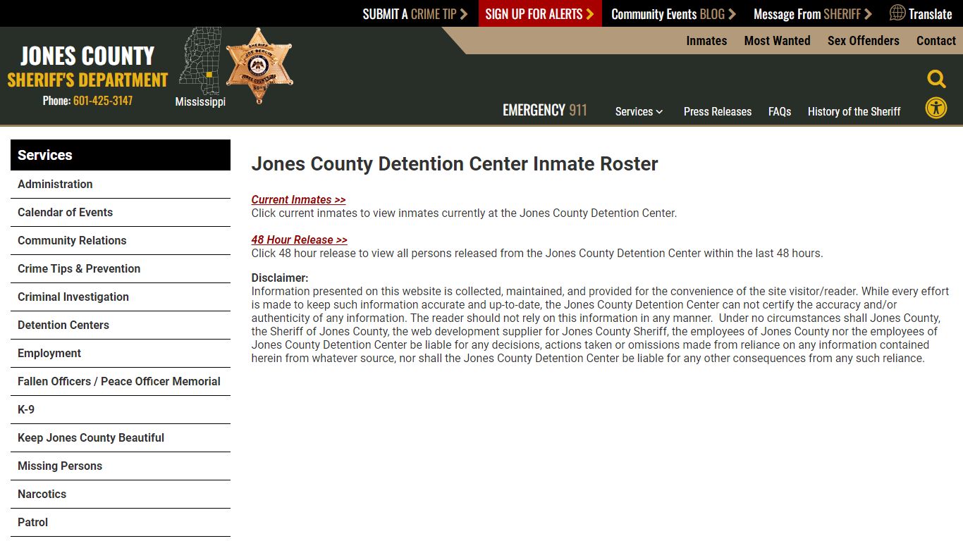 Roster Choose - Jones County Sheriff MS