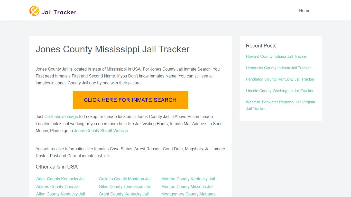 Jones County Mississippi Jail Tracker - Inmate Search Online