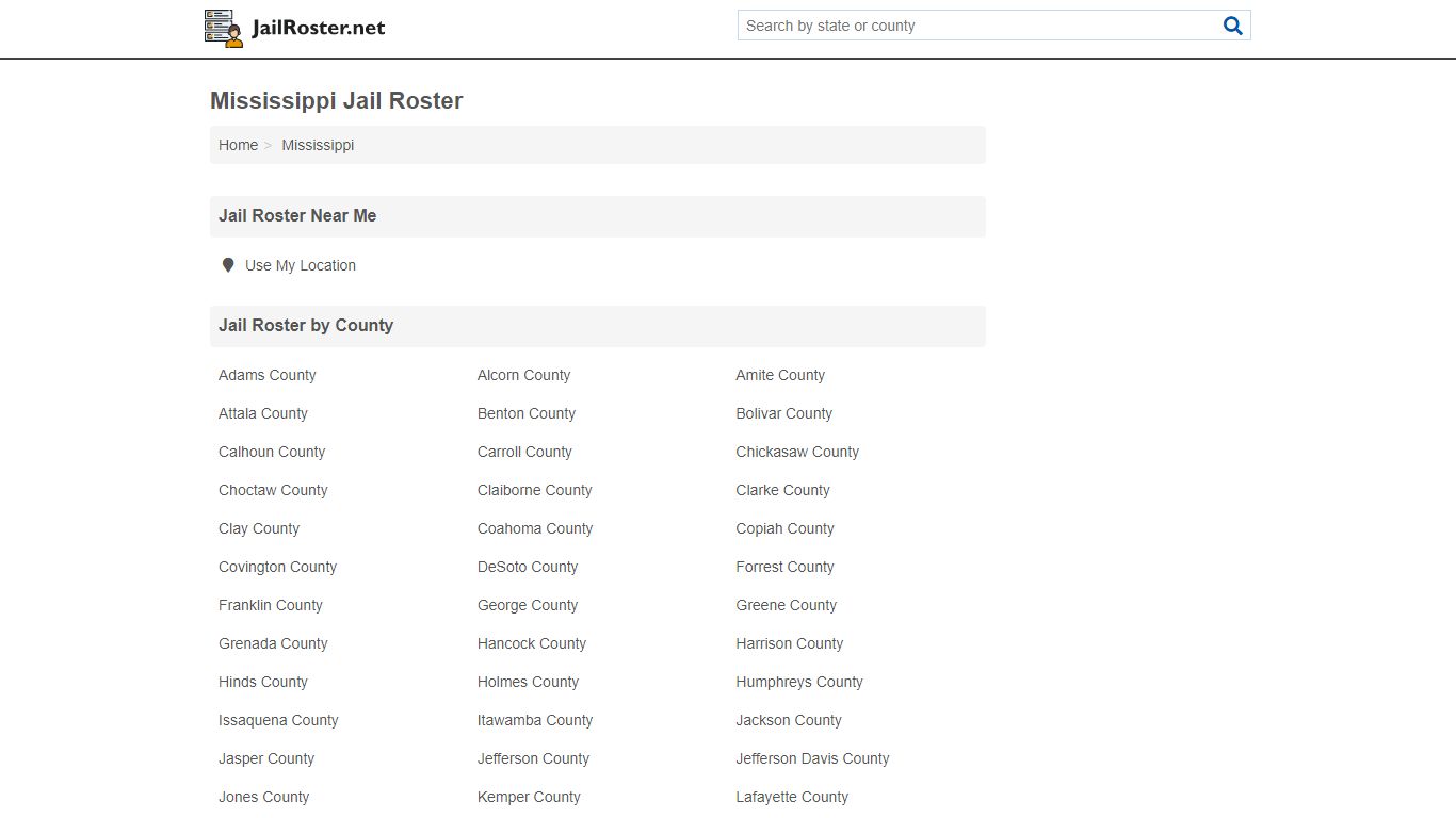 Mississippi Jail Roster